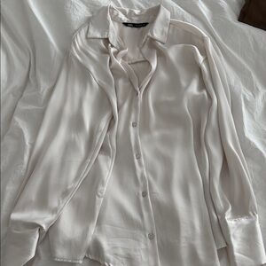 Zara Cream Satin Blouse